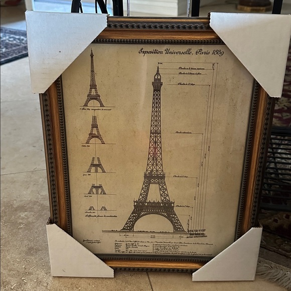 Vintage Eiffel Tower Framed Print by Yves Pointset • NWT
